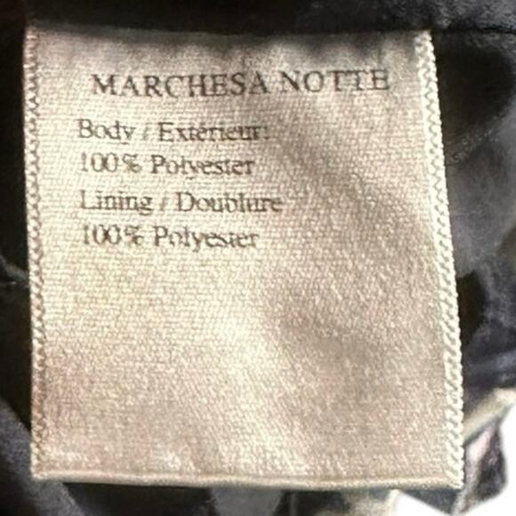 Marchesa Notte Ruffle Tiered Velvet Cocktail Dress Navy silver accents Size 8 - Picture 10 of 11